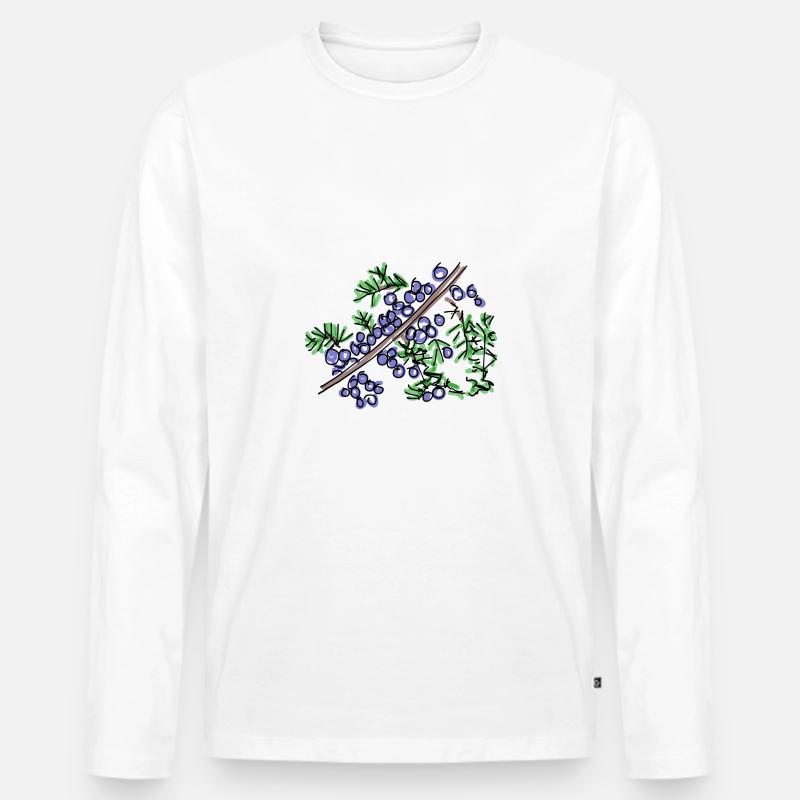 Wacholder - Männer Premium Bio Langarmshirt - Weiß