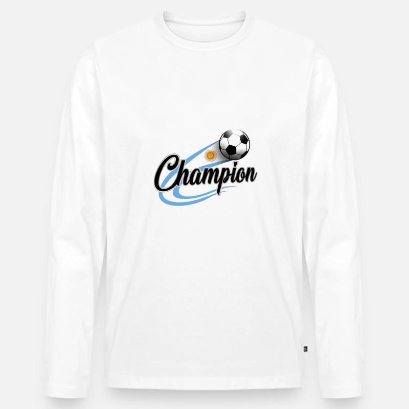 ARGENTINA SOCCER - Männer Premium Bio Langarmshirt - Weiß