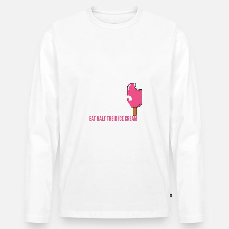 Steuern - Eiscreme - Hälfte - Beibringen - Männer Premium Bio Langarmshirt - Weiß