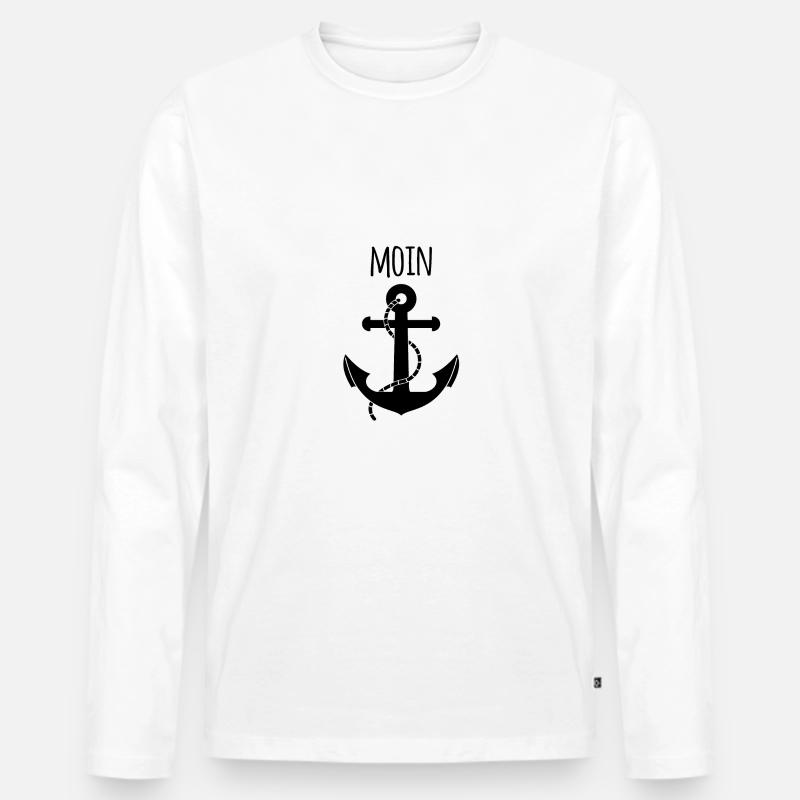 Anker Moin - Männer Premium Bio Langarmshirt - Weiß