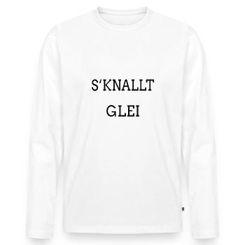 Ça va exploser - T-shirt manches longues Premium bio Homme - blanc - Devant - Nico (187cm)