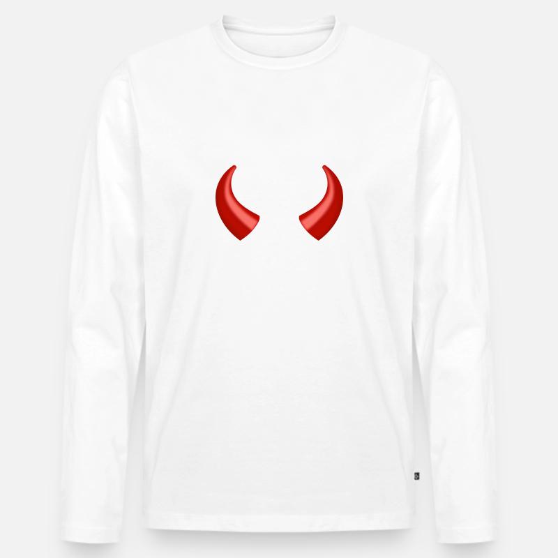Teufel - Männer Premium Bio Langarmshirt - Weiß