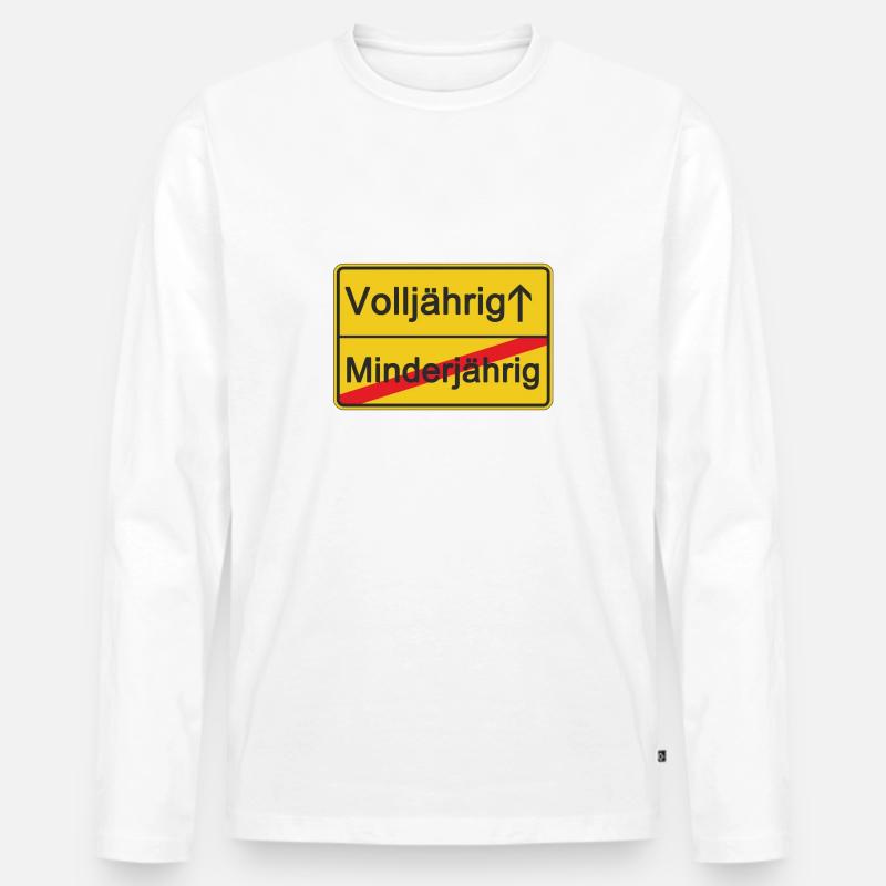 Minderjährig Volljährig - Männer Premium Bio Langarmshirt - Weiß