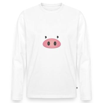 piglet - Men's Premium Organic Long Sleeve Shirt - white - Front - Nico (187cm)