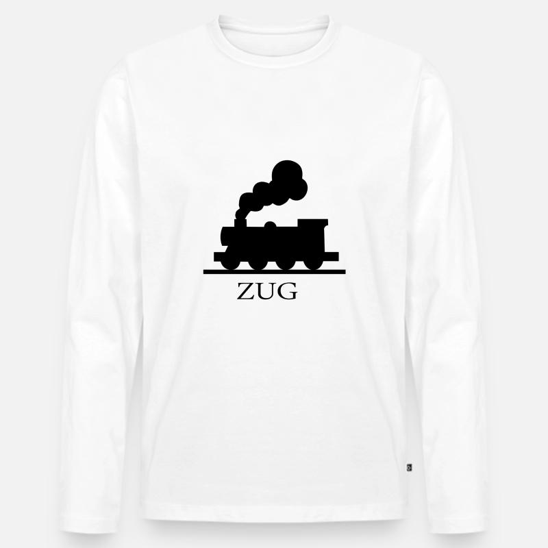 Zug - Männer Premium Bio Langarmshirt - Weiß