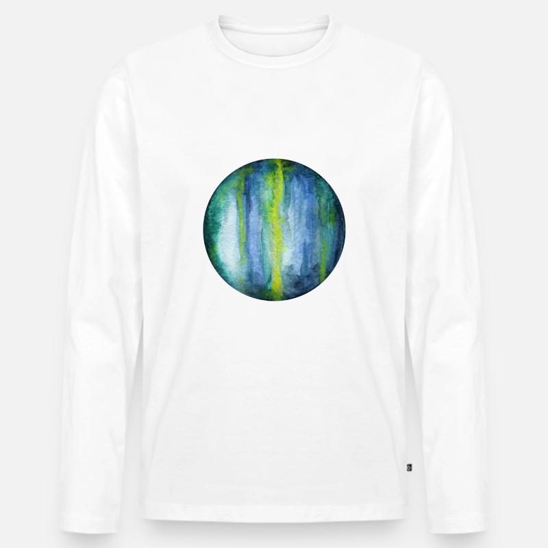 Uranus - Männer Premium Bio Langarmshirt - Weiß
