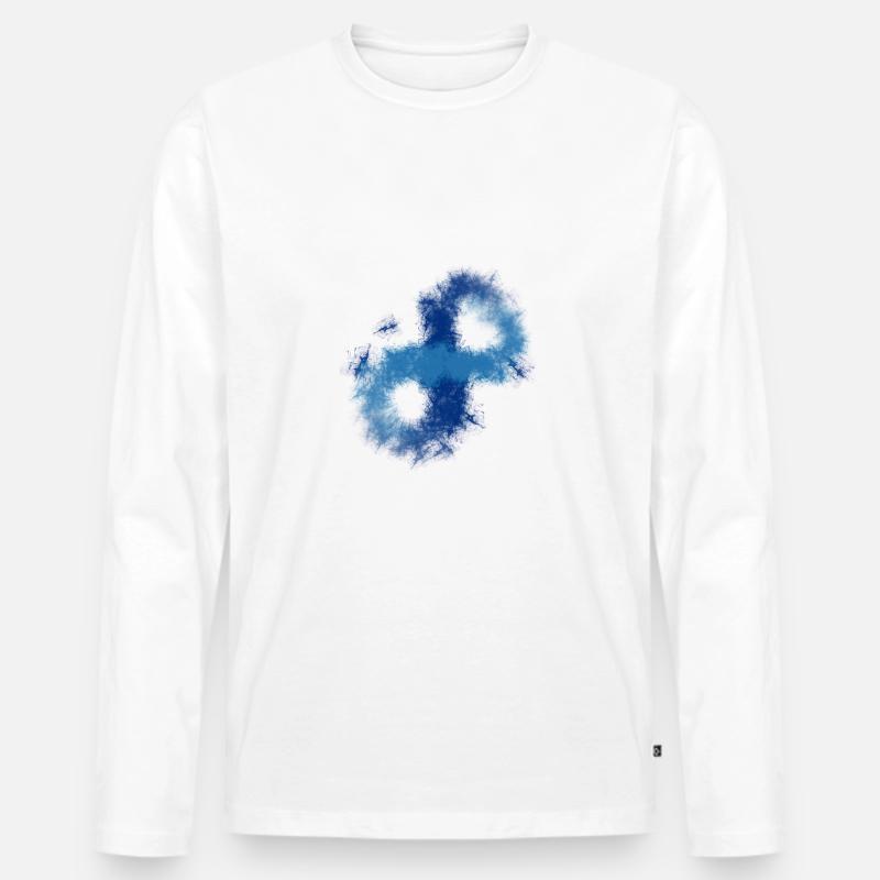 Infinity splash - Männer Premium Bio Langarmshirt - Weiß
