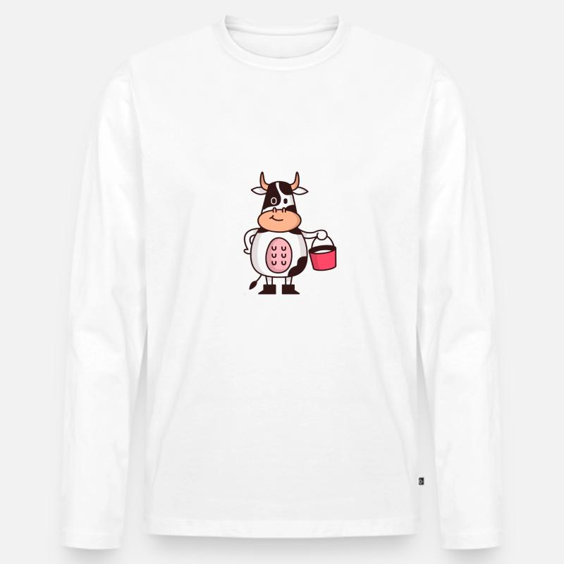 Kühe Kuh - Männer Premium Bio Langarmshirt - Weiß