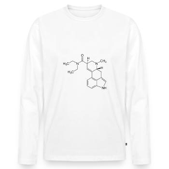 Molécule de LSD - T-shirt manches longues Premium bio Homme - blanc - Devant - Nico (187cm)