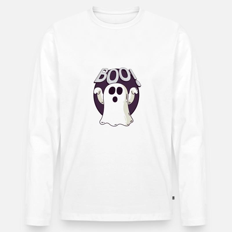 AM 04 halloween b - Männer Premium Bio Langarmshirt - Weiß