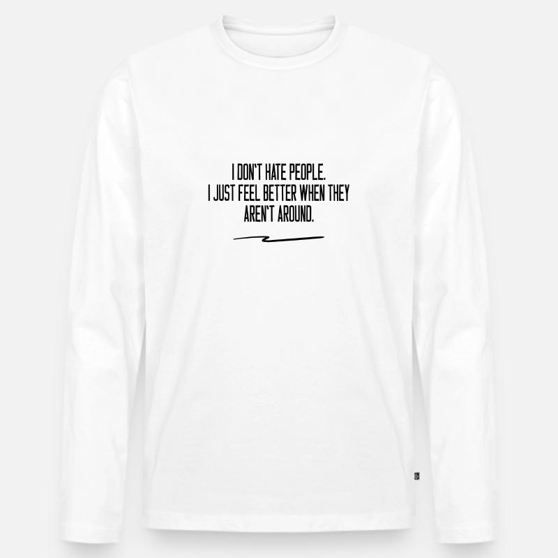sarkastisch - Männer Premium Bio Langarmshirt - Weiß