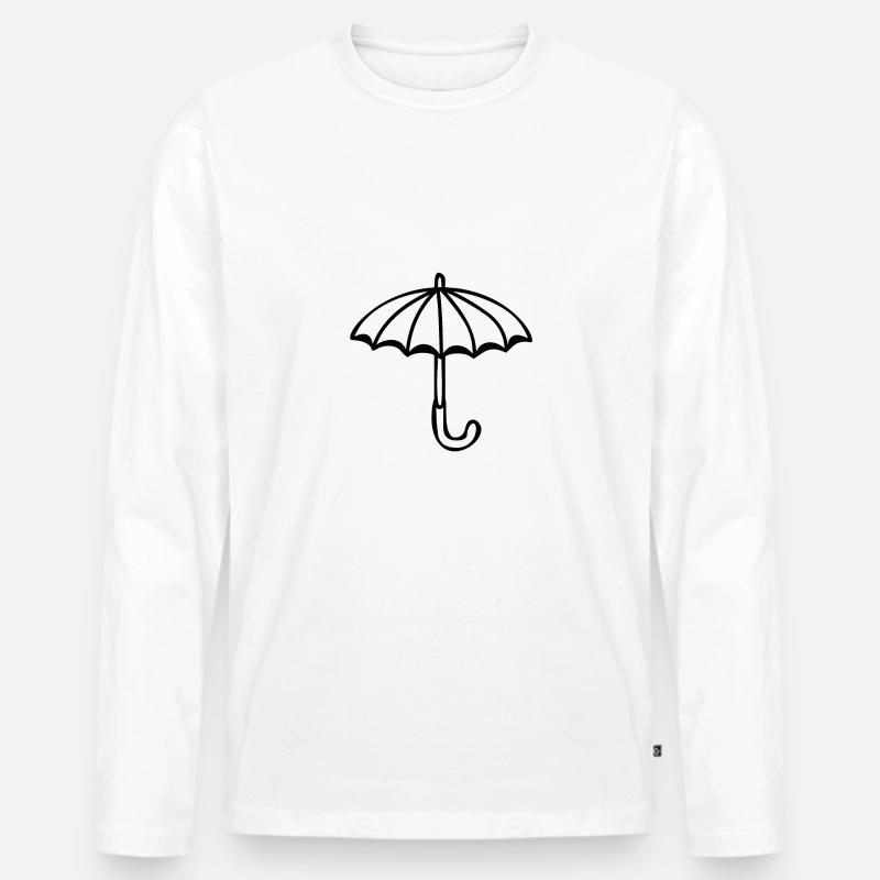 Regenschirm - Männer Premium Bio Langarmshirt - Weiß