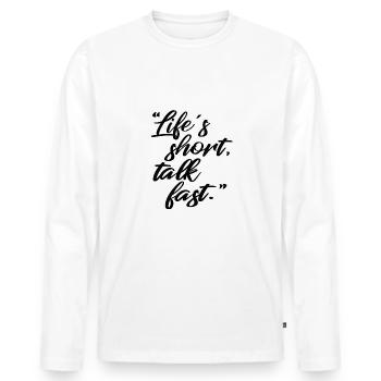 Proverbes - T-shirt manches longues Premium bio Homme - blanc - Devant - Nico (187cm)