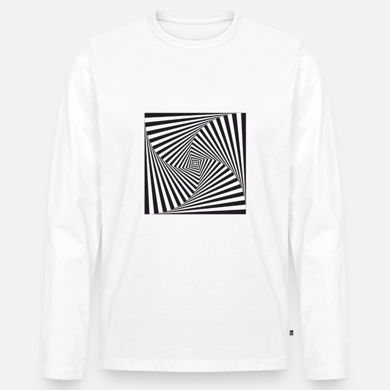 optische Täuschung - Männer Premium Bio Langarmshirt - Weiß