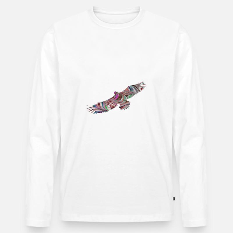 Adler - Männer Premium Bio Langarmshirt - Weiß