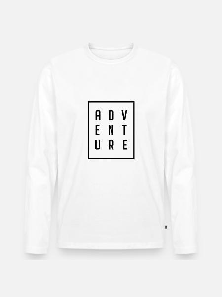 Reise Reisender Statement - Männer Premium Bio Langarmshirt - Weiß