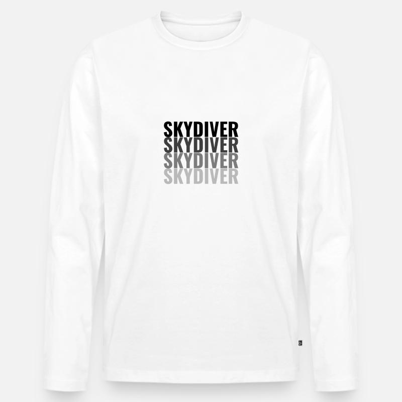 SKYDIVER Fallschirmspringer - Männer Premium Bio Langarmshirt - Weiß