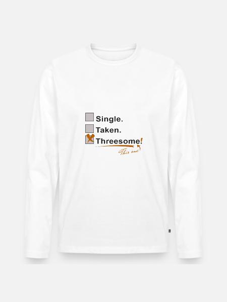 Single Vergeben Dreier - Männer Premium Bio Langarmshirt - Weiß