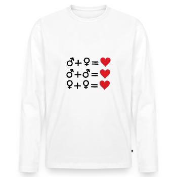 Love is Love Gay Lesbian Gay Lesbian Homo Marriage - Men's Premium Organic Long Sleeve Shirt - white - Front - Nico (187cm)
