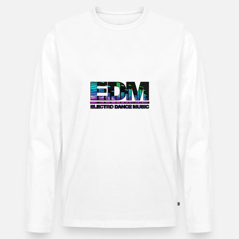 EDM Electro Dance Music - Männer Premium Bio Langarmshirt - Weiß