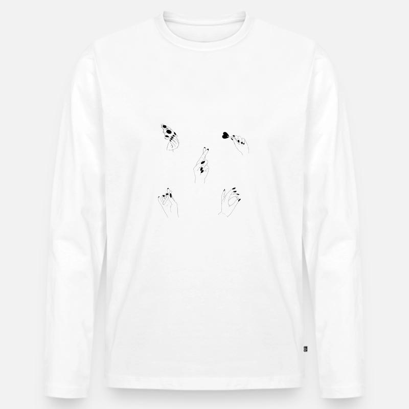 Hände Komposition 3 - Männer Premium Bio Langarmshirt - Weiß