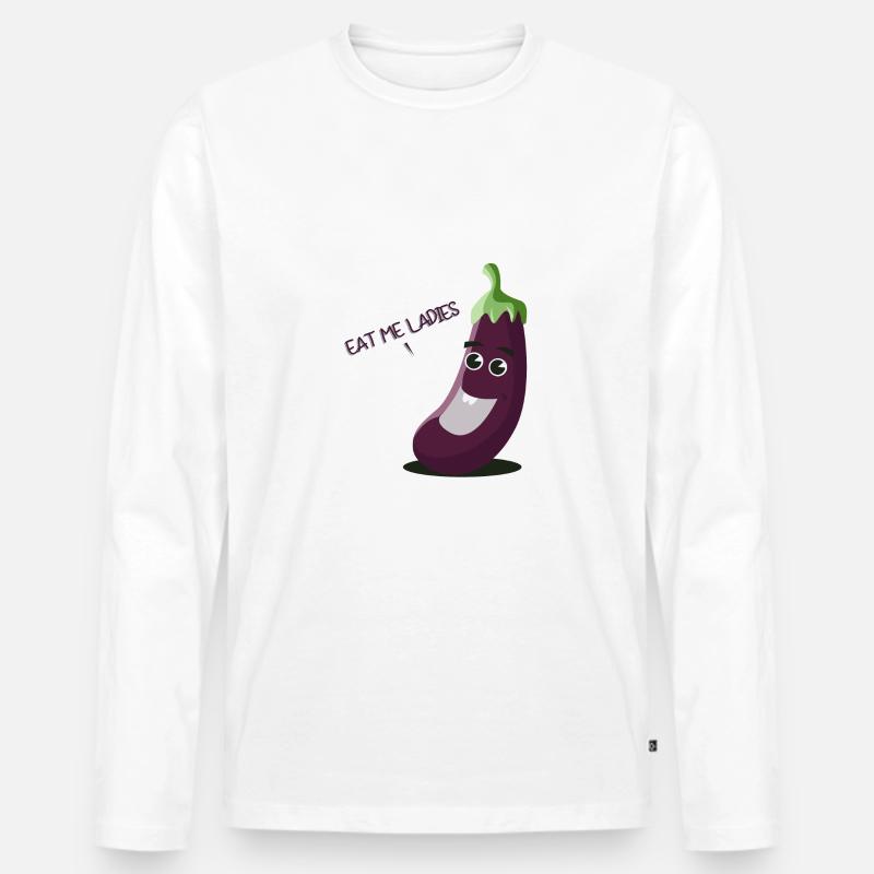 Gemüse - Männer Premium Bio Langarmshirt - Weiß