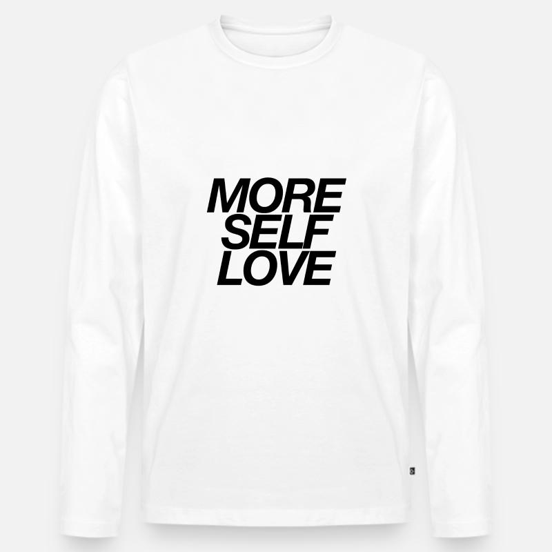 Self love - Männer Premium Bio Langarmshirt - Weiß
