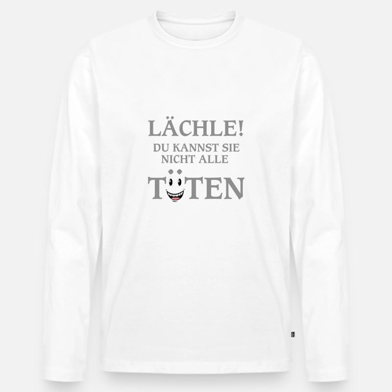 Witziger Spruch - Männer Premium Bio Langarmshirt - Weiß