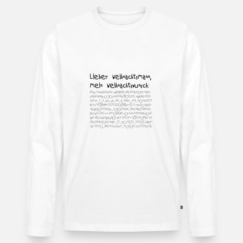 URL Weihnachtswunsch - Männer Premium Bio Langarmshirt - Weiß