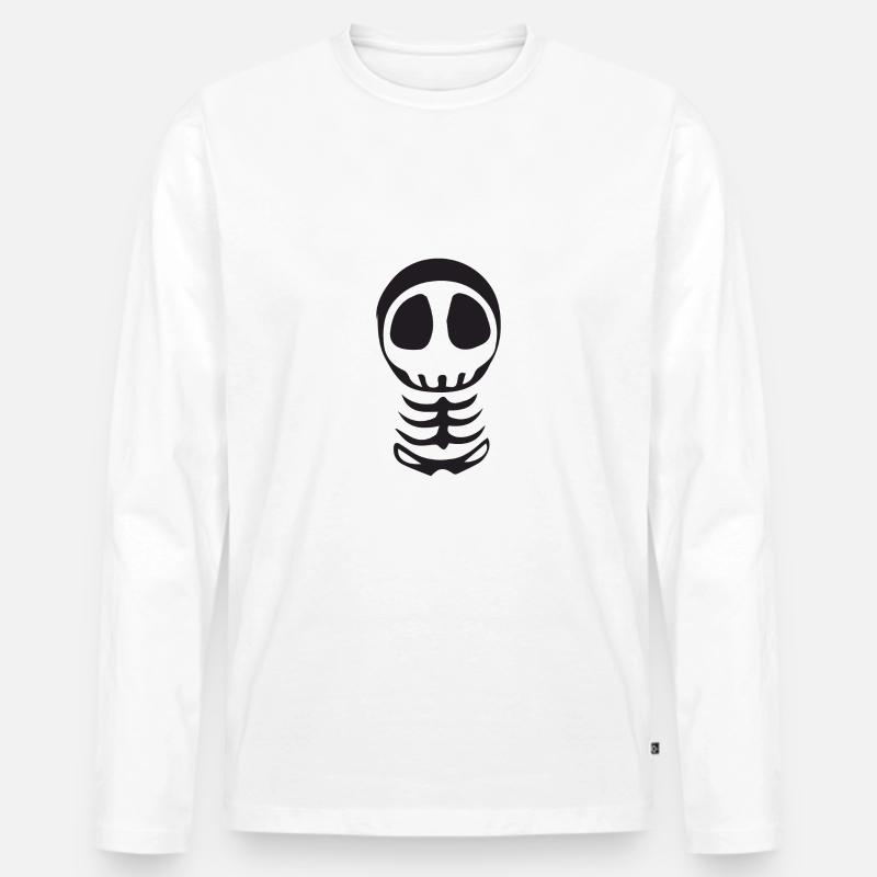 Skelett - Männer Premium Bio Langarmshirt - Weiß