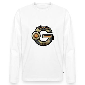 Buchstabe G Geschenk Vorname Name Geburtstag idee - Männer Premium Bio Langarmshirt - Weiß - Vorne - Nico (187cm)