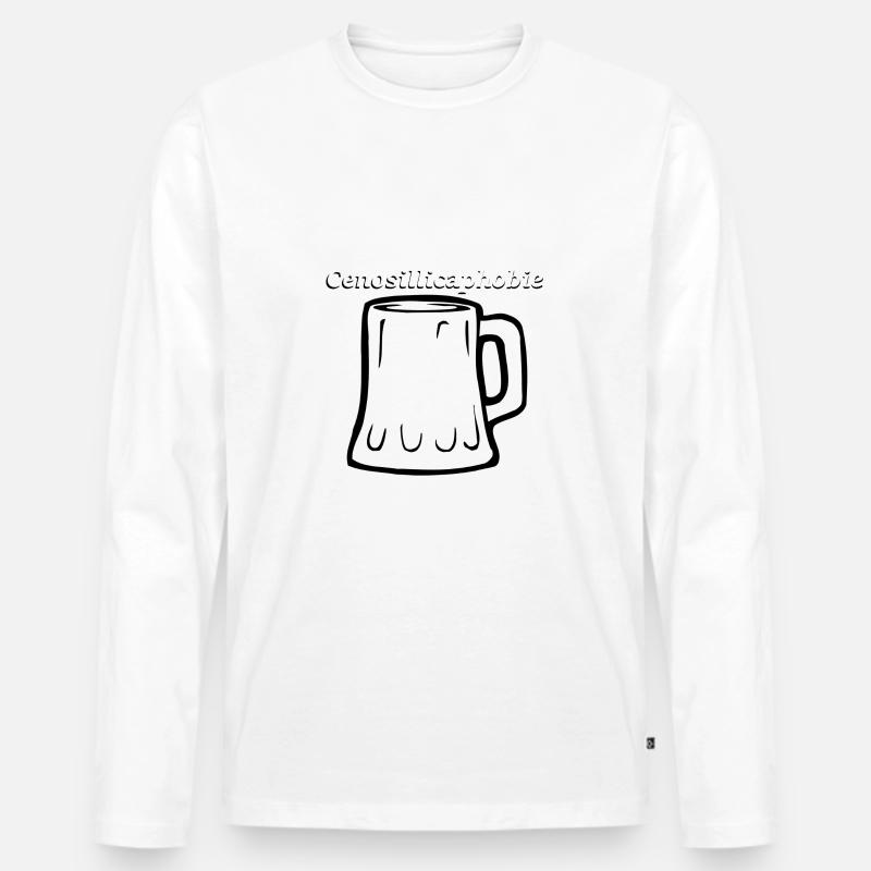 Cenosillicaphobie Bier Glas, weiß - Männer Premium Bio Langarmshirt - Weiß