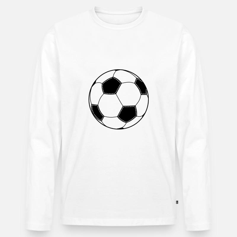 Fußball - Männer Premium Bio Langarmshirt - Weiß