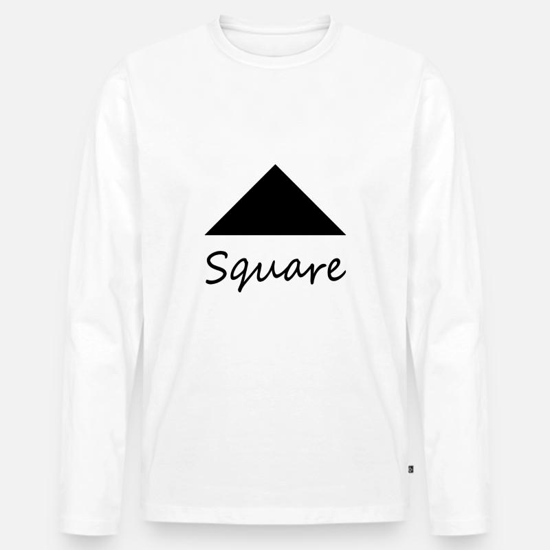 Falsche quadratische Form - Männer Premium Bio Langarmshirt - Weiß
