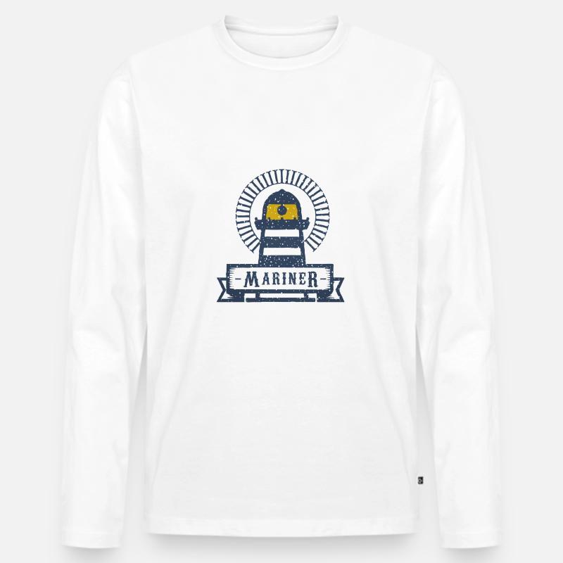 Mariner arctic Leuchtturm - Männer Premium Bio Langarmshirt - Weiß