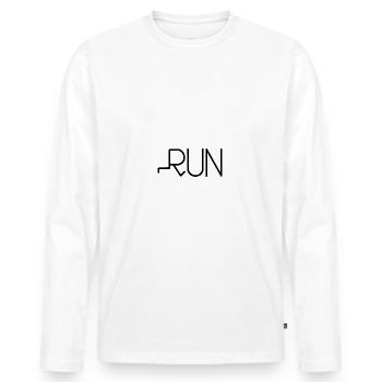 RUN! Cool designed run. - Men's Premium Organic Long Sleeve Shirt - white - Front - Nico (187cm)