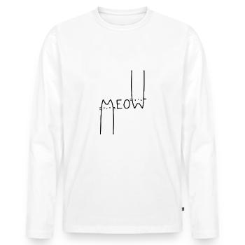 Meow! - Men's Premium Organic Long Sleeve Shirt - white - Front - Nico (187cm)