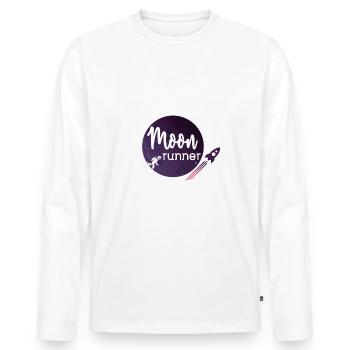 To the moon - Moon Runner - Men's Premium Organic Long Sleeve Shirt - white - Front - Nico (187cm)