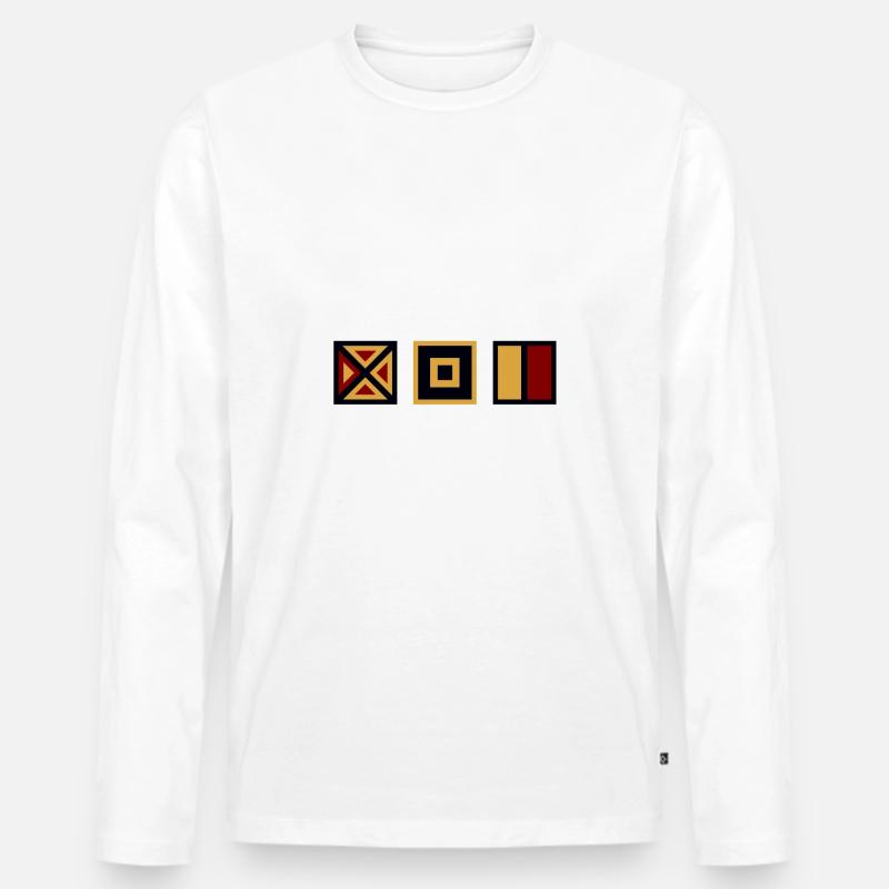 Abstraktes, geometrisches Muster - Männer Premium Bio Langarmshirt - Weiß