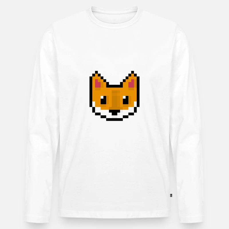 Fuchs - Männer Premium Bio Langarmshirt - Weiß