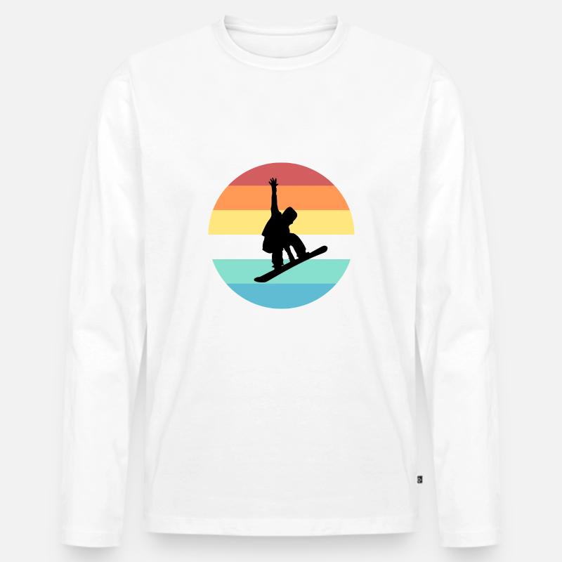 Snowboard - Männer Premium Bio Langarmshirt - Weiß