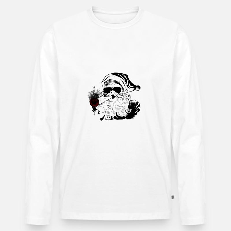 Weihnachtsmann - Männer Premium Bio Langarmshirt - Weiß