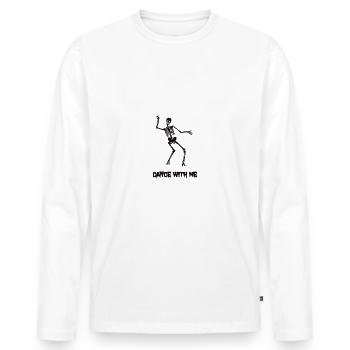 skull - Männer Premium Bio Langarmshirt - Weiß - Vorne - Nico (187cm)