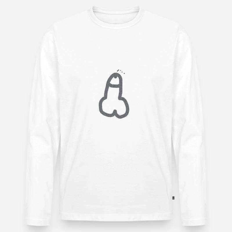 Penis - Männer Premium Bio Langarmshirt - Weiß