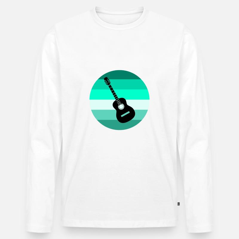 Gitarre - Männer Premium Bio Langarmshirt - Weiß