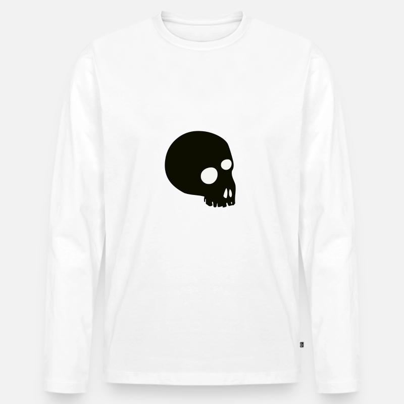 skull - Männer Premium Bio Langarmshirt - Weiß