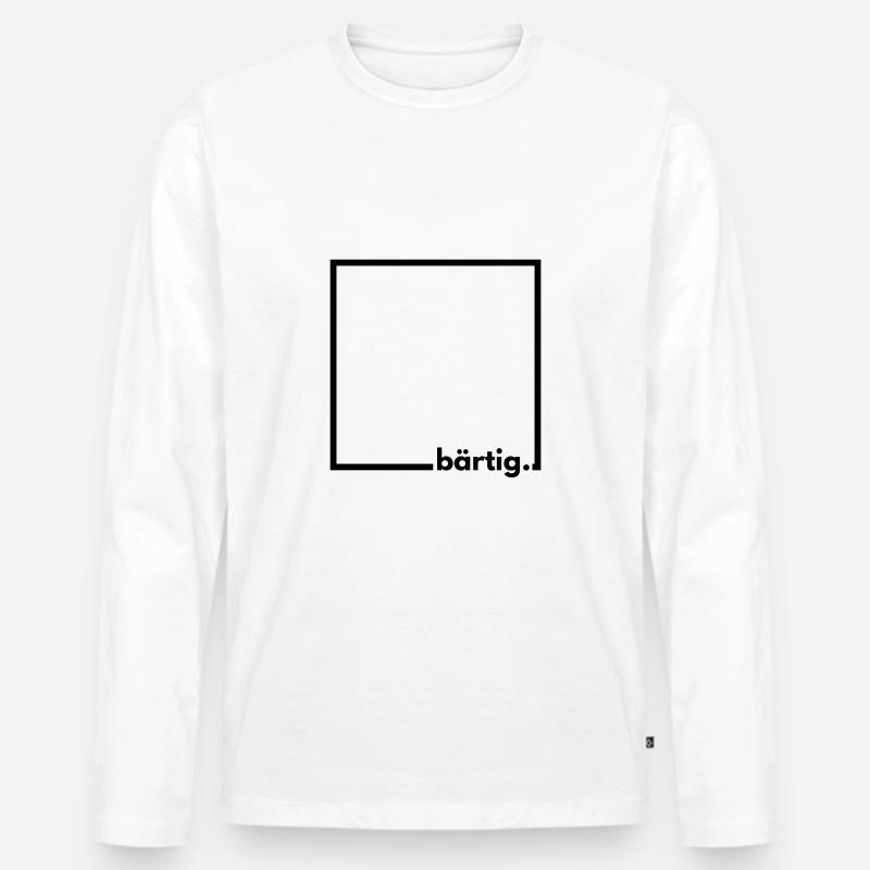 bärtig. - Männer Premium Bio Langarmshirt - Weiß