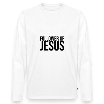Disciple cadeau chrétien disciple de jésus christ - T-shirt manches longues Premium bio Homme - blanc - Devant - Nico (187cm)