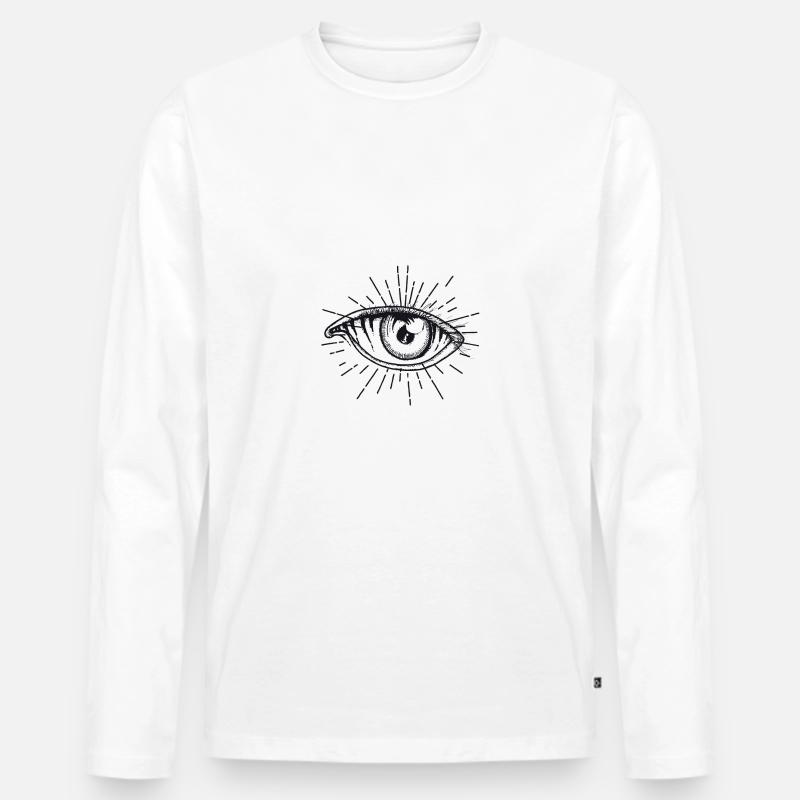 Auge - Männer Premium Bio Langarmshirt - Weiß