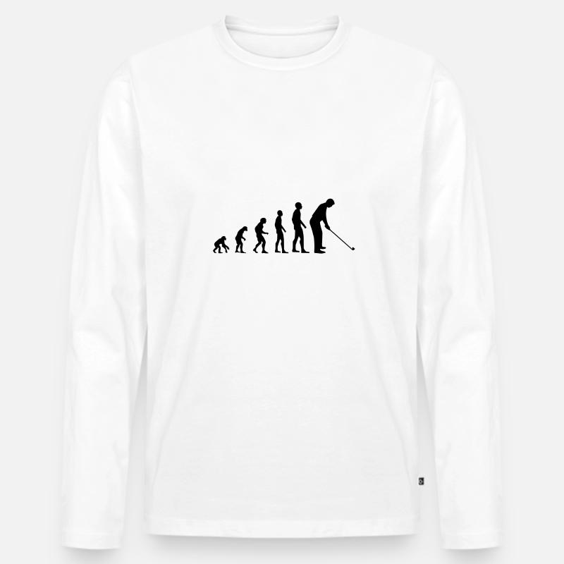 Evolution Golf - Männer Premium Bio Langarmshirt - Weiß